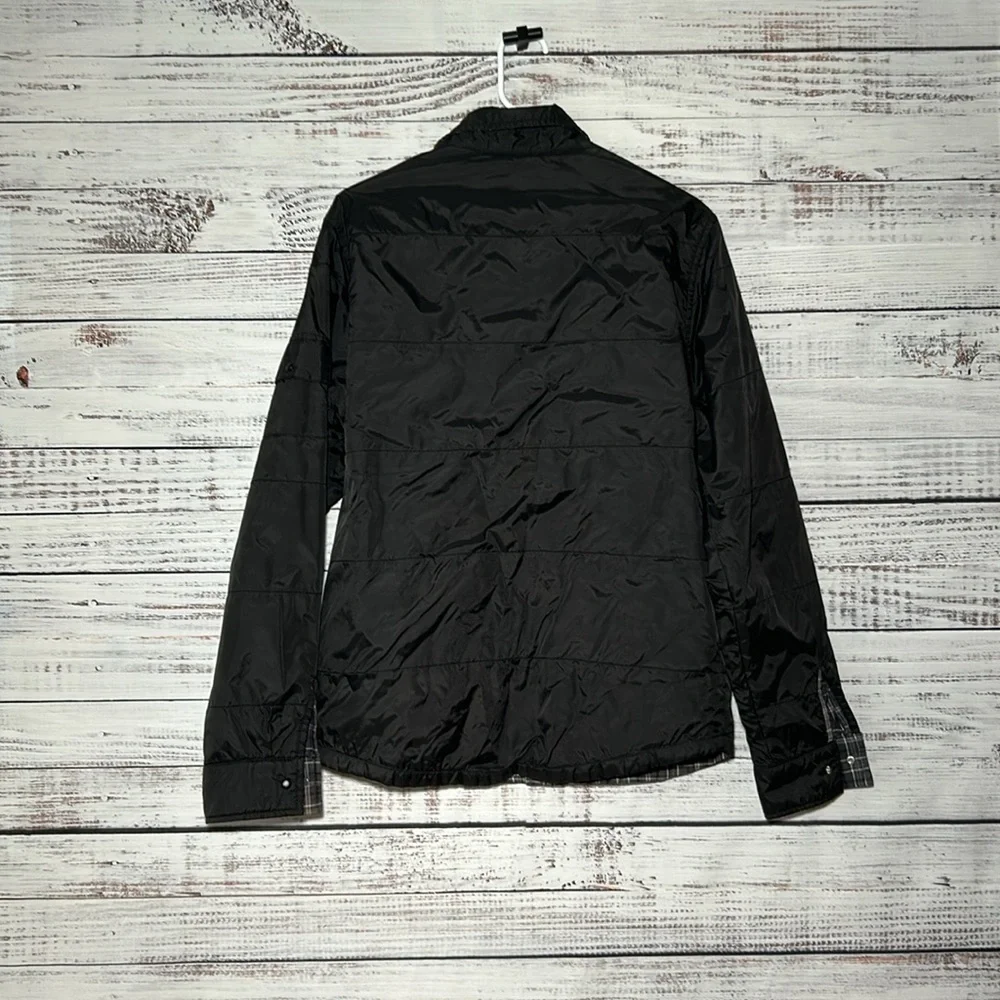Prana Men's Jacket black and purple plaid Small